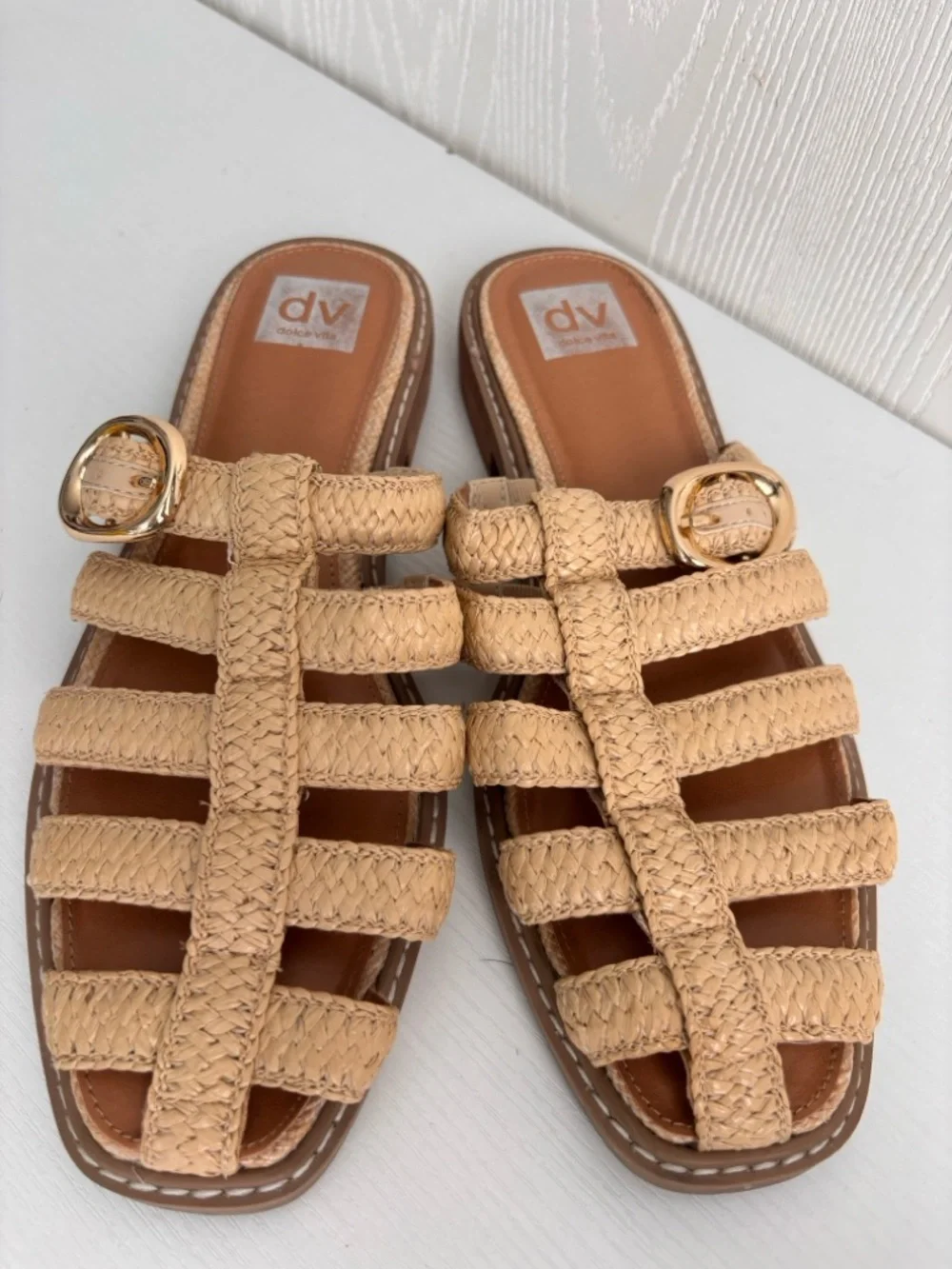dv by Dolce Vita | Beige Woven Slide Sandals | Size 9.5 - Picture 3 of 6